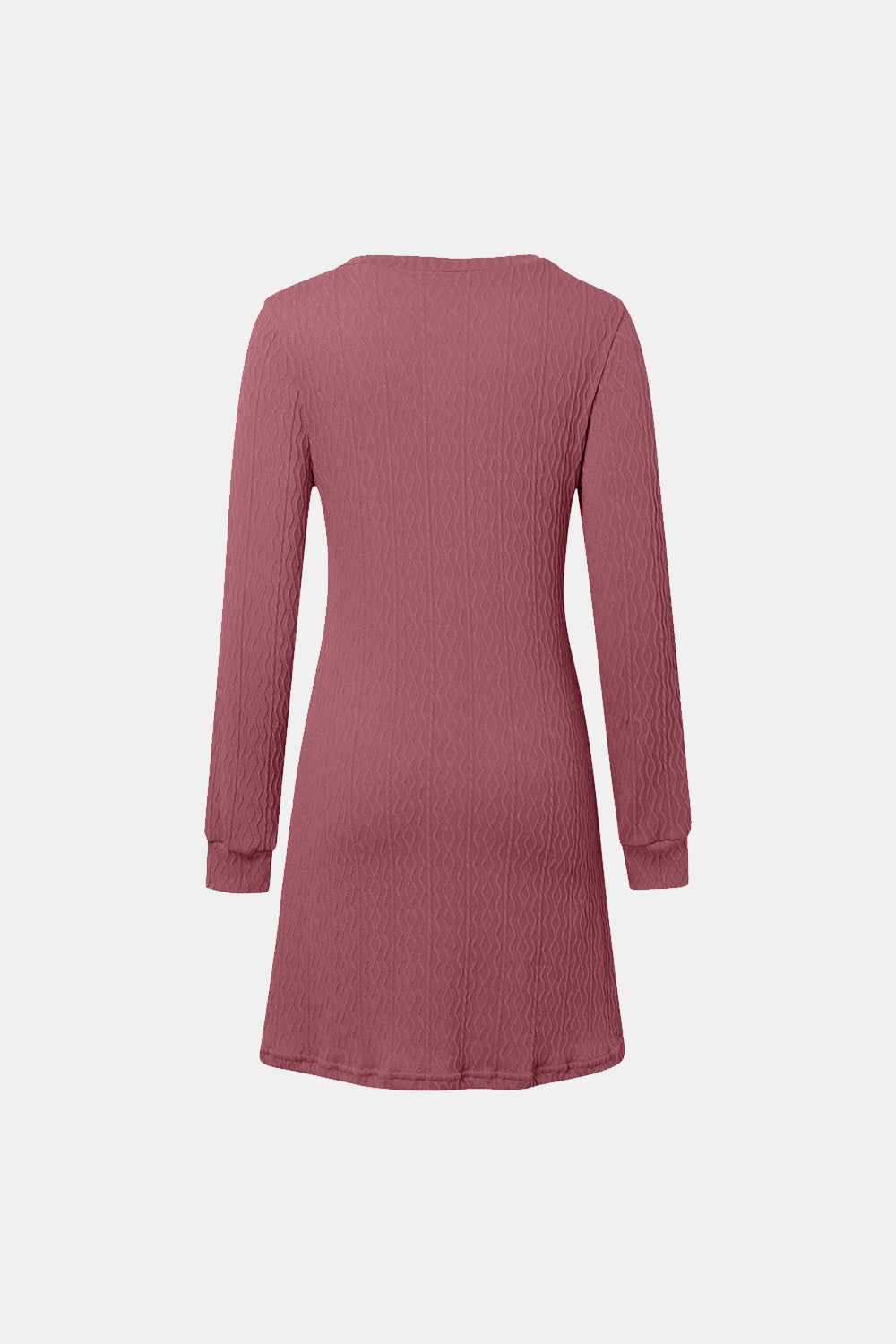 Texture V-Neck Long Sleeve Dress - Classique Collection