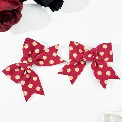 2 - Piece Polka Dot Bow Hair Clip