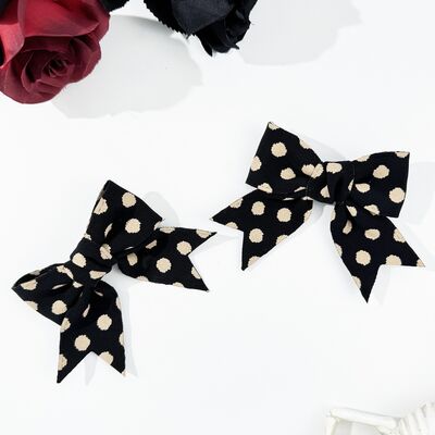 2 - Piece Polka Dot Bow Hair Clip