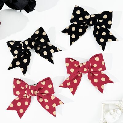 2 - Piece Polka Dot Bow Hair Clip