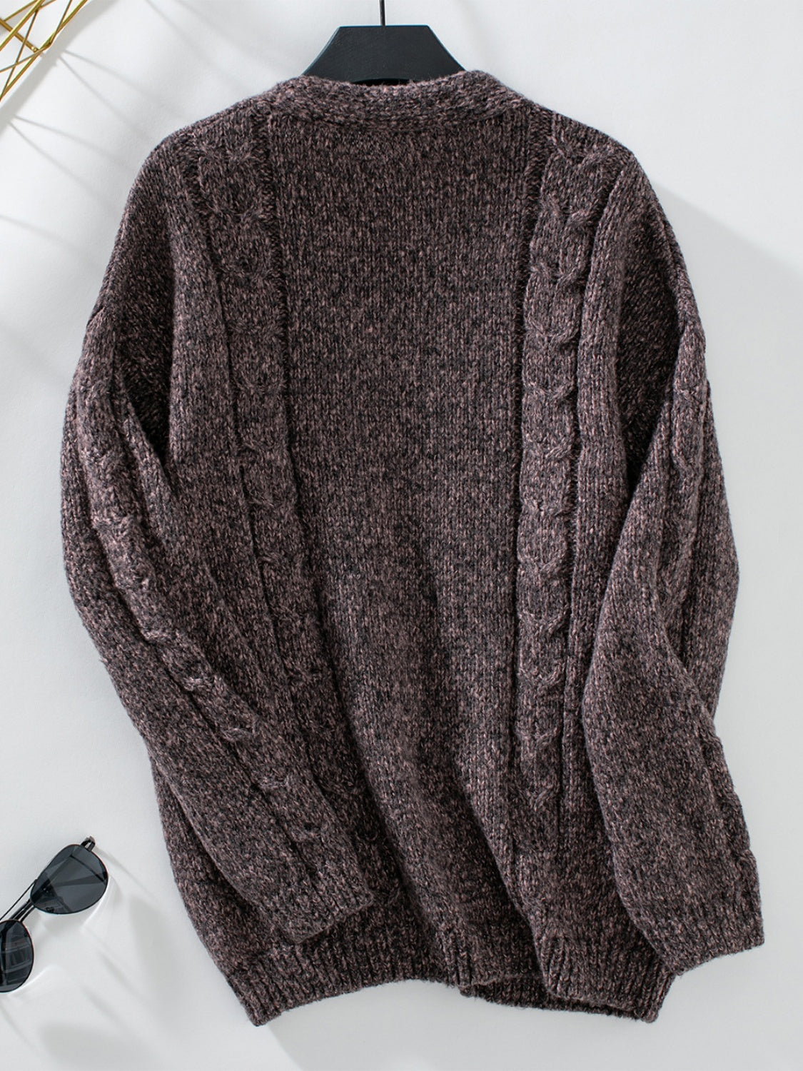 Cable-Knit Open Front Long Sleeve Cardigan - ClassiQ