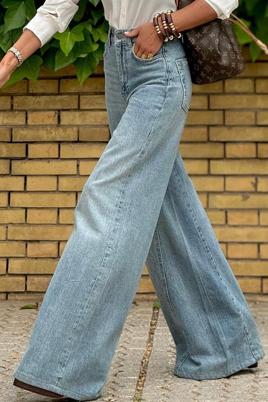 Wide Leg Jeans with Pockets - Classique Collection