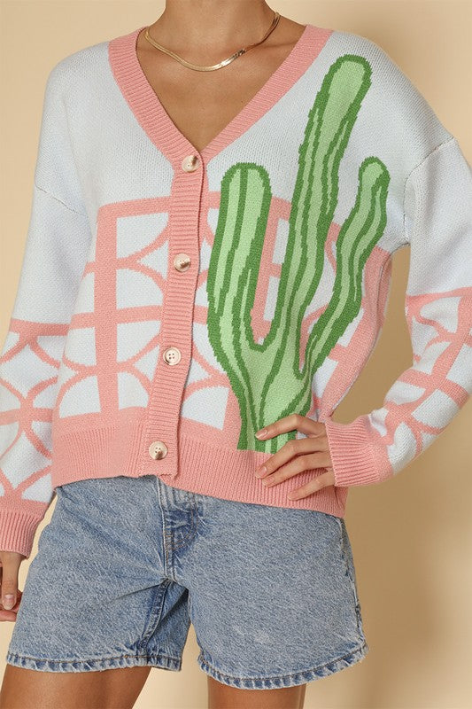 Cactus resort knit cardigan - Classique Collection