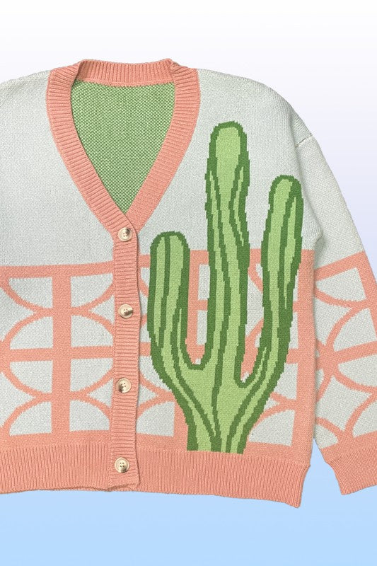 Cactus resort knit cardigan - Classique Collection