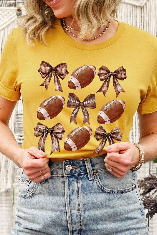Coquette Football Bow Graphic Tee - ClassiQ