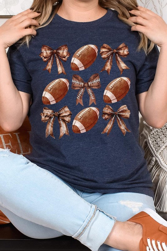 Coquette Football Bow Graphic Tee - ClassiQ