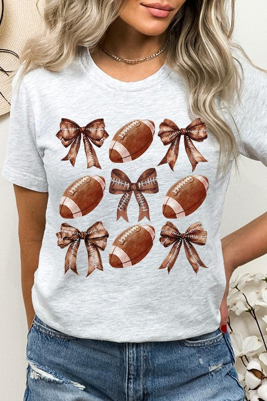 Coquette Football Bow Graphic Tee - ClassiQ