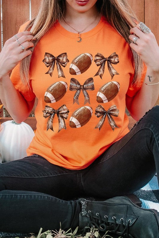Coquette Football Bow Graphic Tee - ClassiQ