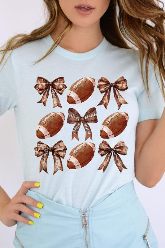 Coquette Football Bow Graphic Tee - ClassiQ
