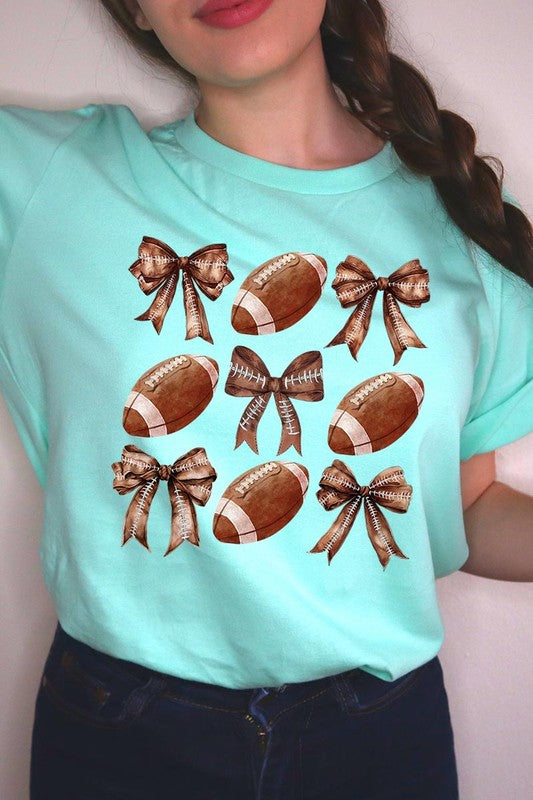 Coquette Football Bow Graphic Tee - ClassiQ
