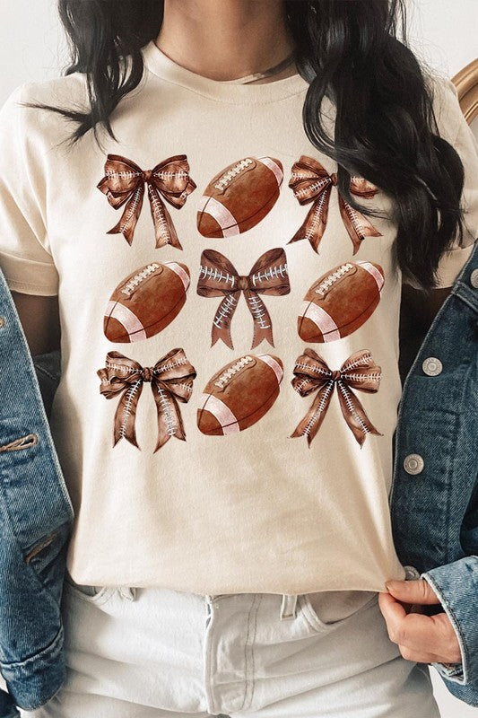 Coquette Football Bow Graphic Tee - ClassiQ