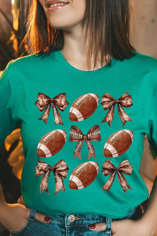 Coquette Football Bow Graphic Tee - ClassiQ