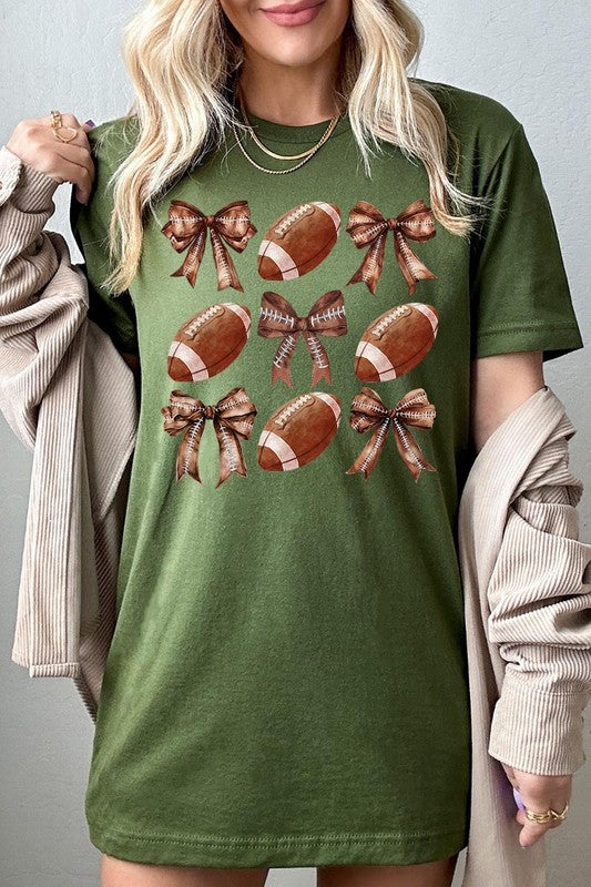 Coquette Football Bow Graphic Tee - ClassiQ