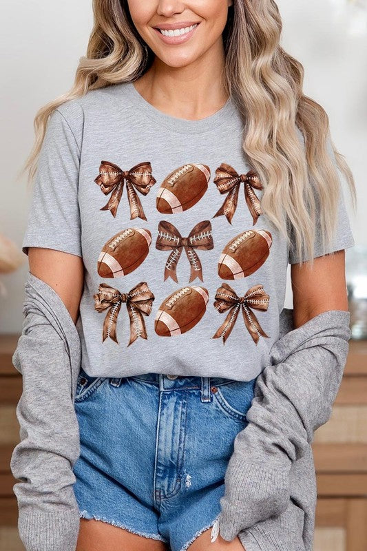 Coquette Football Bow Graphic Tee - ClassiQ