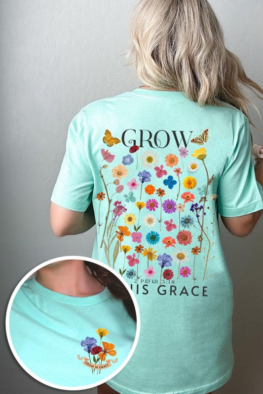 Wild Flowers Grow In Grace Graphic Tee - ClassiQ