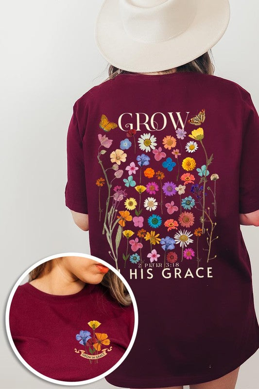 Wild Flowers Grow In Grace Graphic Tee - ClassiQ