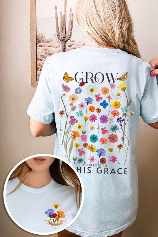 Wild Flowers Grow In Grace Graphic Tee - ClassiQ