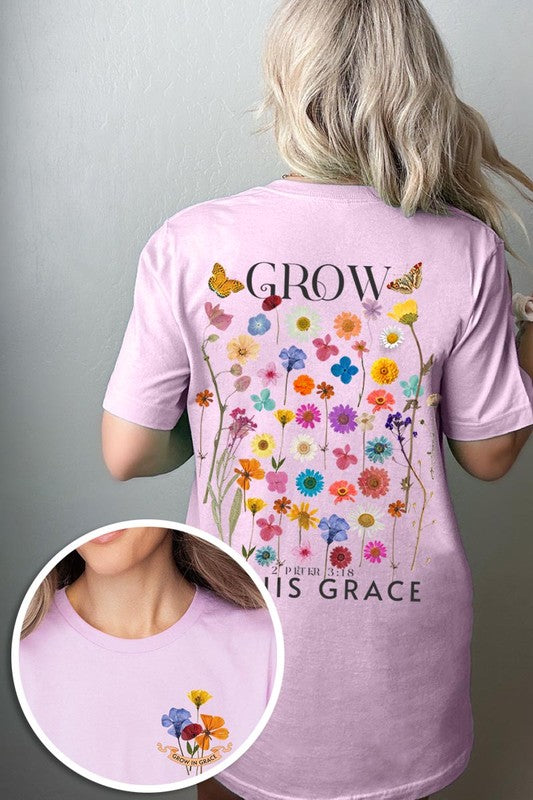 Wild Flowers Grow In Grace Graphic Tee - ClassiQ