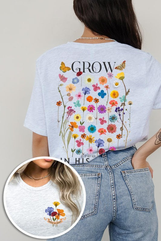 Wild Flowers Grow In Grace Graphic Tee - ClassiQ