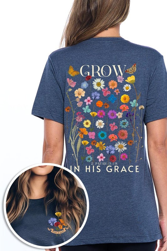 Wild Flowers Grow In Grace Graphic Tee - ClassiQ