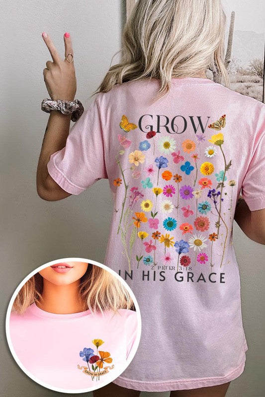 Wild Flowers Grow In Grace Graphic Tee - ClassiQ