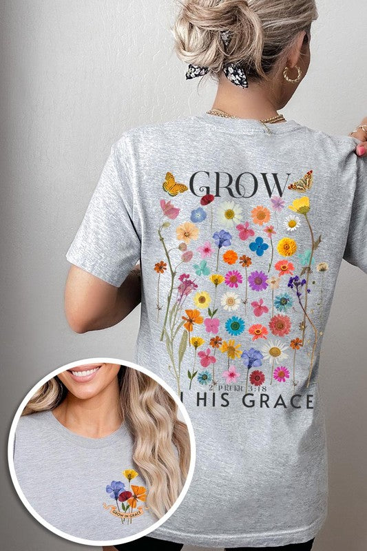 Wild Flowers Grow In Grace Graphic Tee - ClassiQ