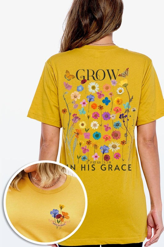 Wild Flowers Grow In Grace Graphic Tee - ClassiQ