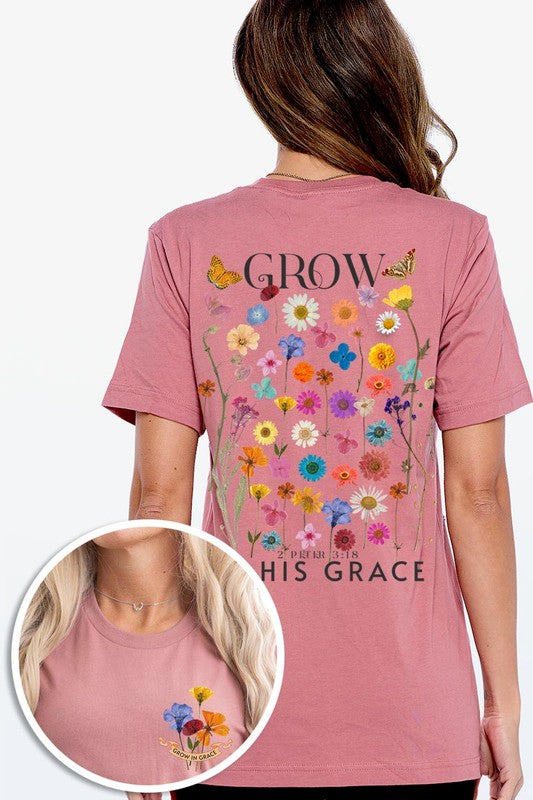 Wild Flowers Grow In Grace Graphic Tee - ClassiQ