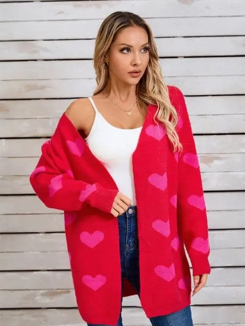 Open Front Heart Cardigan - Classique Collection