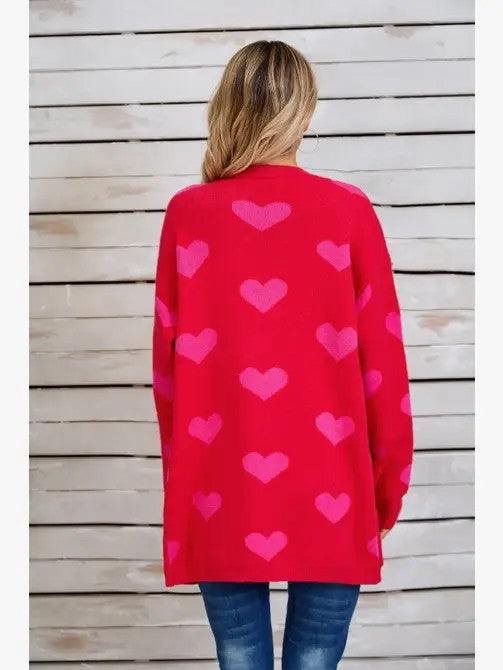 Open Front Heart Cardigan - Classique Collection