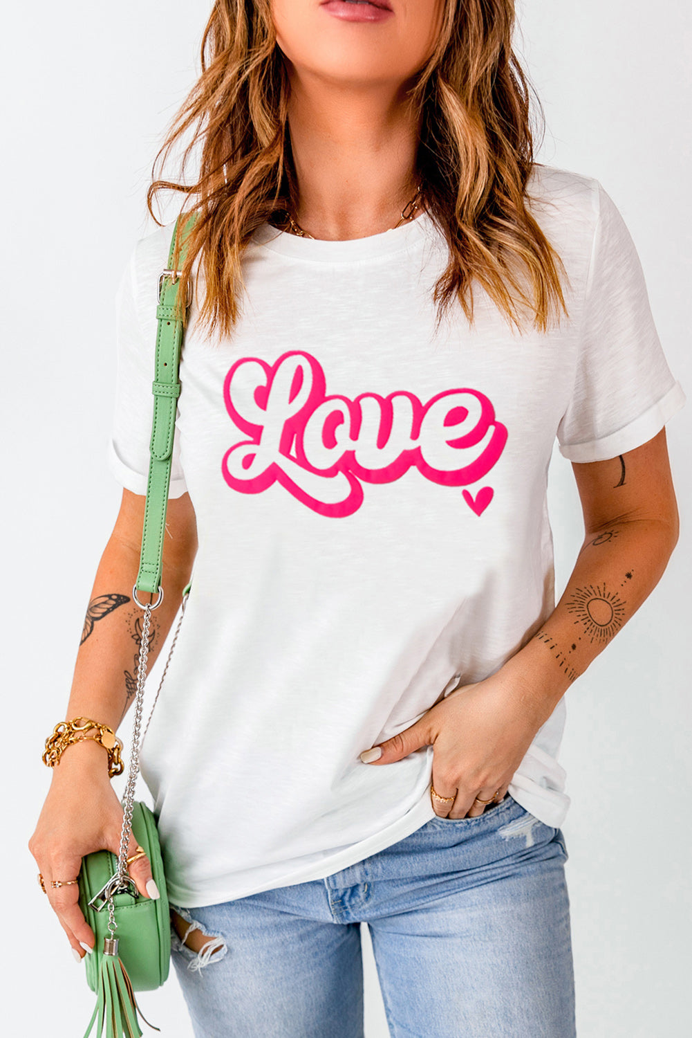 LOVE Round Neck Short Sleeve T-Shirt - ClassiQ