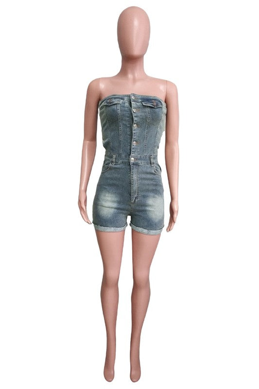 WOMEN FASHION DENIM ROMPERS - Classique Collection
