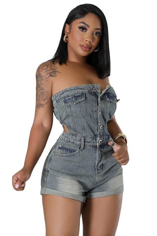 WOMEN FASHION DENIM ROMPERS - Classique Collection