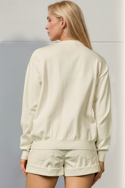 Double Take Full Size Sequin Nutcracker Long Sleeve Sweater - ClassiQ