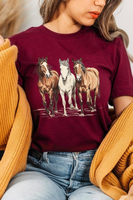 Three Horses Western Graphic Plus Tee - ClassiQ