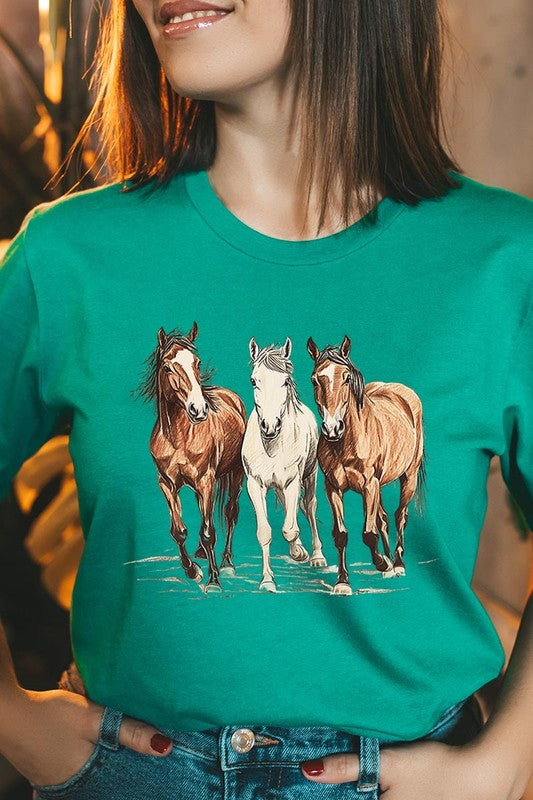 Three Horses Western Graphic Plus Tee - ClassiQ