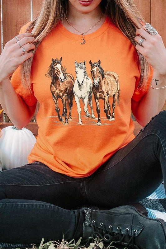 Three Horses Western Graphic Plus Tee - ClassiQ
