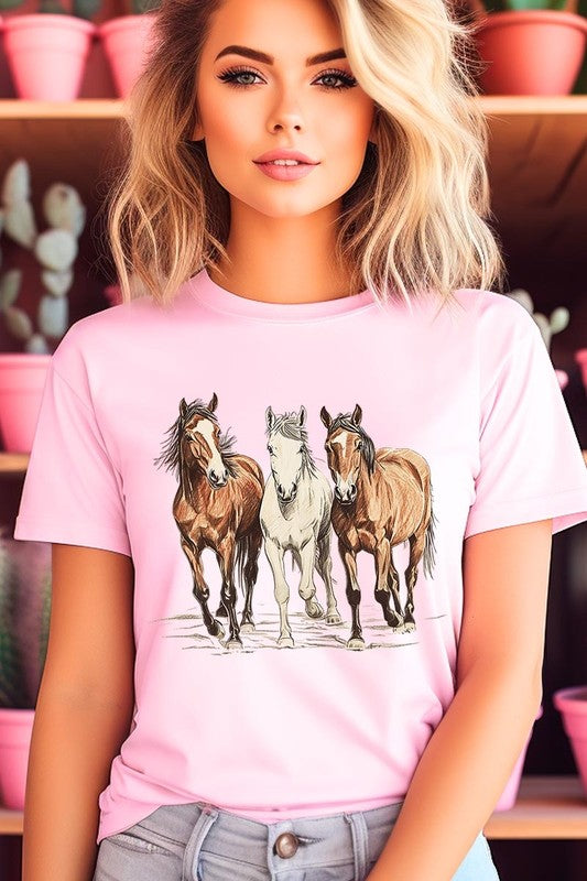 Three Horses Western Graphic Plus Tee - ClassiQ