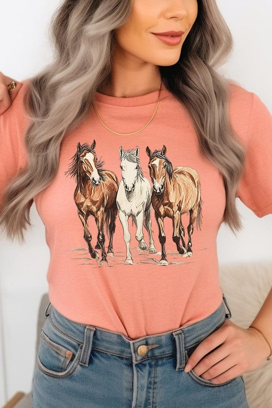 Three Horses Western Graphic Plus Tee - ClassiQ