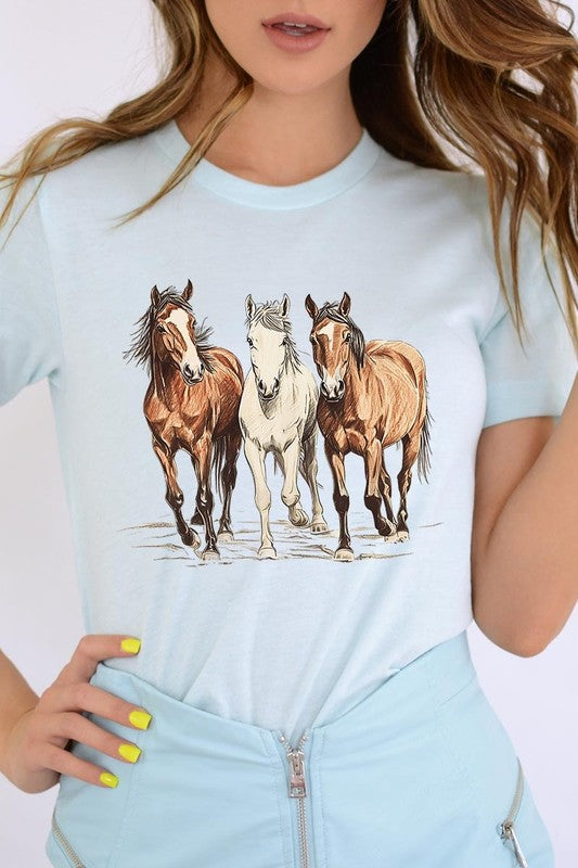 Three Horses Western Graphic Plus Tee - ClassiQ