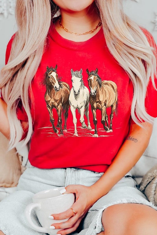 Three Horses Western Graphic Plus Tee - ClassiQ
