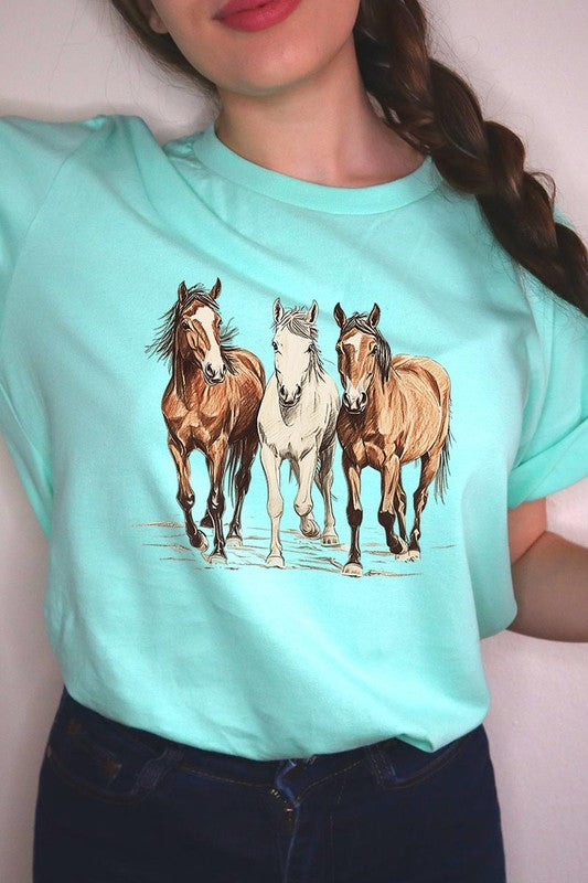 Three Horses Western Graphic Plus Tee - ClassiQ
