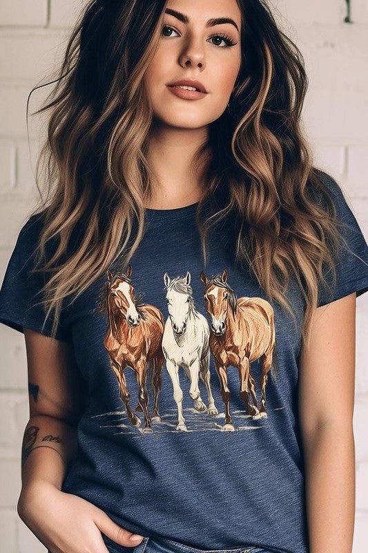 Three Horses Western Graphic Plus Tee - ClassiQ