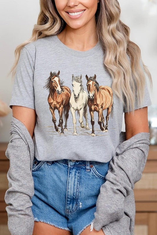 Three Horses Western Graphic Plus Tee - ClassiQ