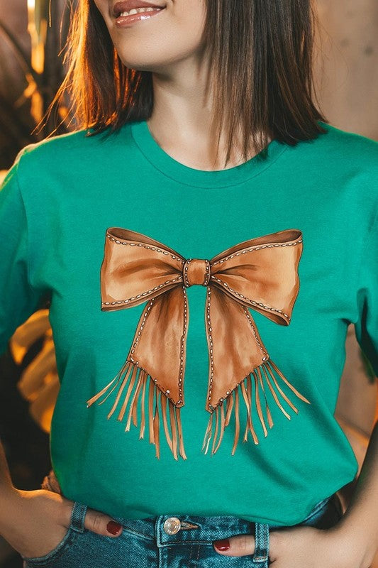 Western Cowgirl Bow Graphic Plus Tee - ClassiQ