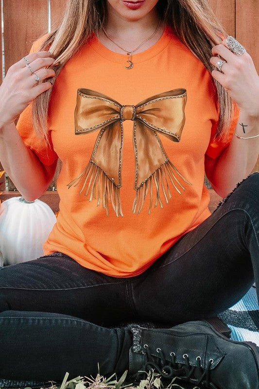 Western Cowgirl Bow Graphic Plus Tee - ClassiQ