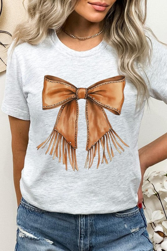 Western Cowgirl Bow Graphic Plus Tee - ClassiQ
