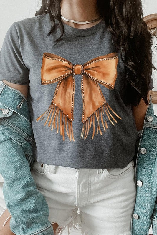 Western Cowgirl Bow Graphic Plus Tee - ClassiQ