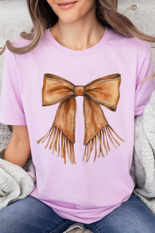 Western Cowgirl Bow Graphic Plus Tee - ClassiQ