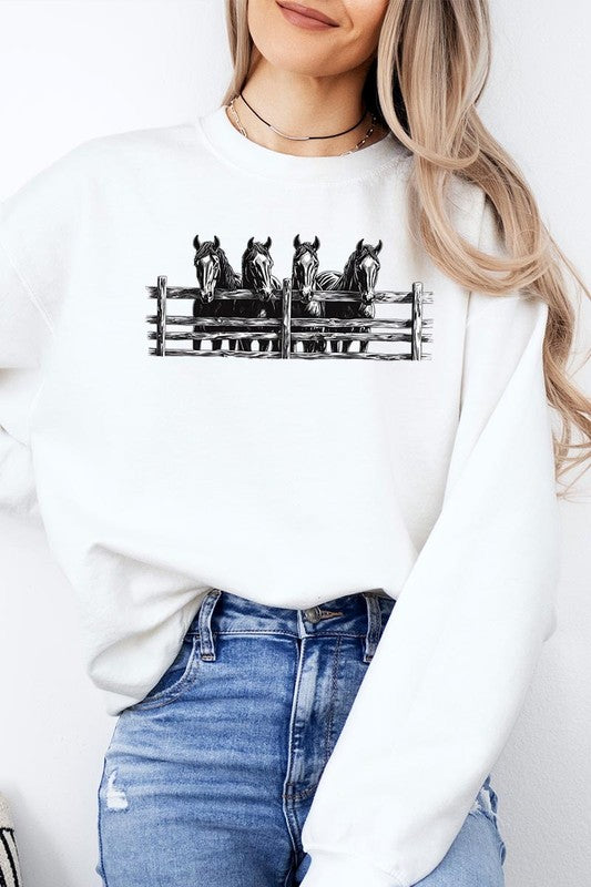 Horse Western Graphic Plus Sweatshirt - ClassiQ